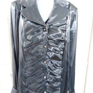 Dressbarn Collection.Women elegant glitter blouse  grey color L